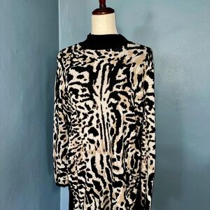 Chico’s Animal Print Long Sleeve Sweater